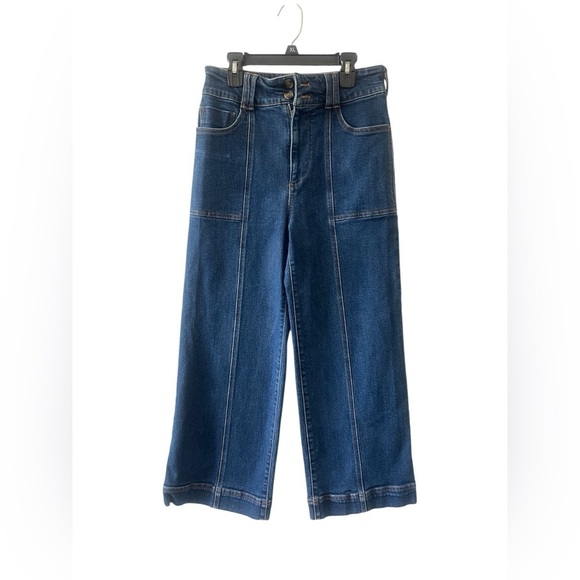 Pilcro The Skipper Cropped Wide Leg Jeans Women Size 28 High Rise - Picture 3 of 8